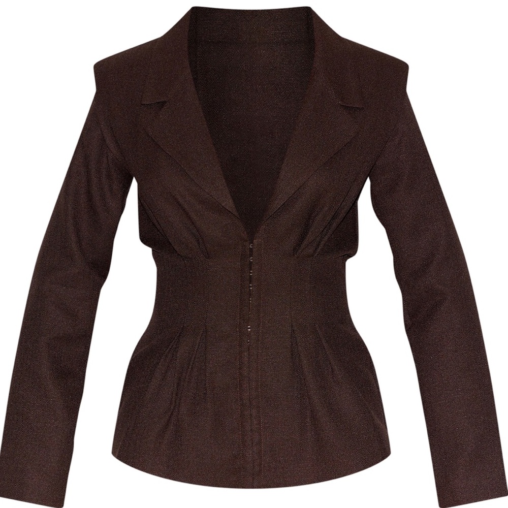 PrettyLittleThing Dark Brown Blazer